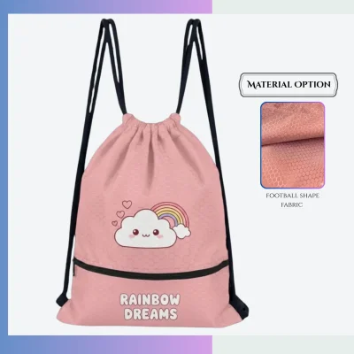 15×18 premium football texture drawstring bag, full all-over sublimation custom sports promo bag