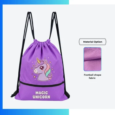 Custom Football Fabric Drawstring Bag β 13.5x16.5β Heat Press Logo Sports Backpack