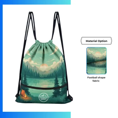 Custom Football Fabric Drawstring Bag β 13.5x16.5β Heat Press Logo Sports Bag