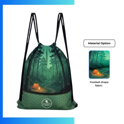 Large Custom Football Fabric Drawstring Bag β 15x18β Heat Press Logo Sports Bag