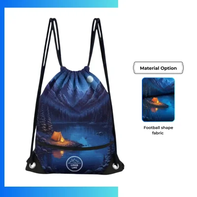 Custom Football Fabric Drawstring Bag β 13.5x16.5β Heat Press Logo Sports Bag