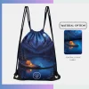 Standard football texture drawstring bag, heat press transfer & screen print custom sports giveaway bag