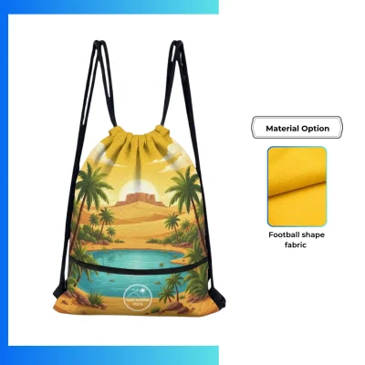 Custom Football Fabric Drawstring Bag β 15x18β Heat Press Full Color Logo Sports Backpack