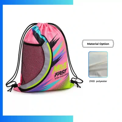 Custom Wide Joint Drawstring Bag 15x18β β 210D Polyester Screen Print Sports & Promotional Bag