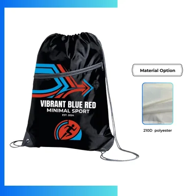 Custom Tall Joint Drawstring Bag 13.5x18β β 210D Polyester Screen Print Sports & Promotional Bag