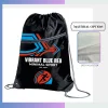 Tall 210D polyester drawstring bag, custom screen print heat press sports promotional sack