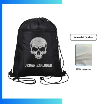 Custom Tall Joint Drawstring Bag 13.5x18β β 210D Polyester Screen Print Sports & Promotional Bag