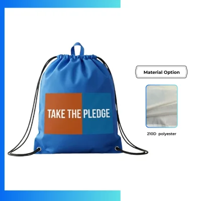 Custom Tall Joint Drawstring Bag 13.5x18β β 210D Polyester Screen Print Sports & Promotional Bag
