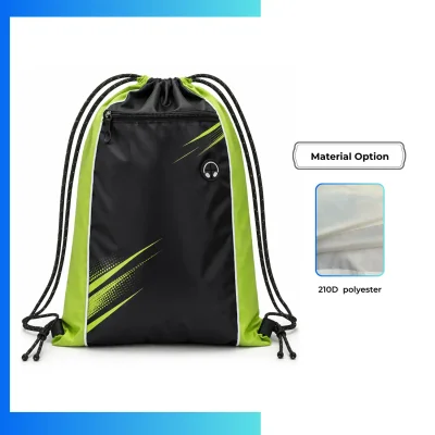 Premium Custom Tall Joint Drawstring Bag 13.5x18β β 210D Polyester Screen Print Sports & Promotional Bag