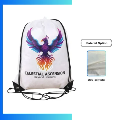 Custom Joint Drawstring Bag 13.5x18β β 210D Polyester Screen Print Sports & Promotional Backpack