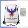 Tall 210D polyester drawstring bag custom logo sports promotional sack