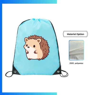 Custom Joint Drawstring Bag 13.5x18β β 210D Polyester Screen Print Promotional Bag