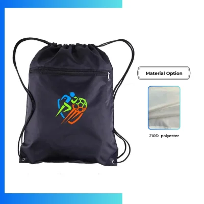 Custom Joint Drawstring Bag 13.5"Γ18" β 210D Polyester Promotional Gym & Team Backpack