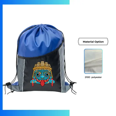 Custom Premium Joint Drawstring Bag 13.5"Γ18" β 210D Polyester Screen Print Promotional Backpack