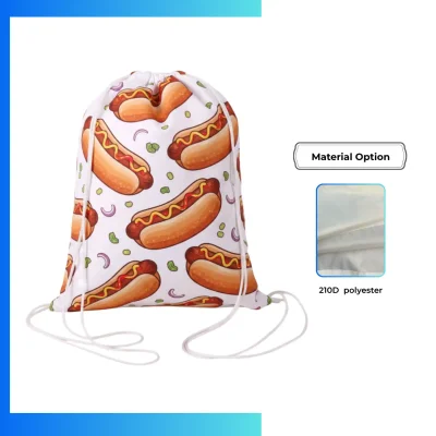 Custom Joint Drawstring Bag 13.5"Γ18" β 210D Polyester Screen Print Promotional Gym Backpack