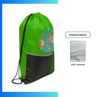 Custom Joint Drawstring Bag 13.5"Γ17" β 210D Polyester Promotional Gym & Event Backpack