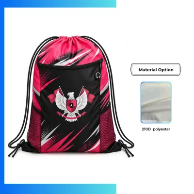 Premium Joint Drawstring Bag 13.5"Γ17.5" β 210D Polyester Custom Sports & Promotional Backpack