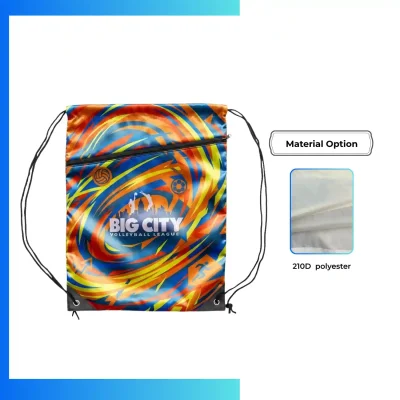 Custom Joint Drawstring Bag 13.5"Γ18" β 210D Polyester Promotional Sports & Event Backpack