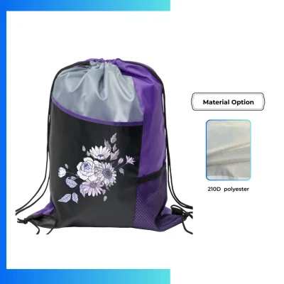 Custom 210D Polyester Joint Drawstring Bag β 13βΓ17β Screen Print Promotional Backpack