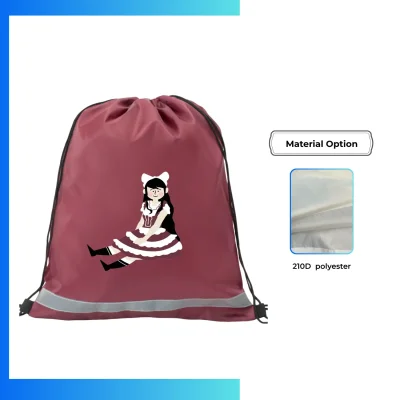 Custom 210D Polyester Joint Drawstring Bag β 14βΓ17β Screen Print Promotional Backpack