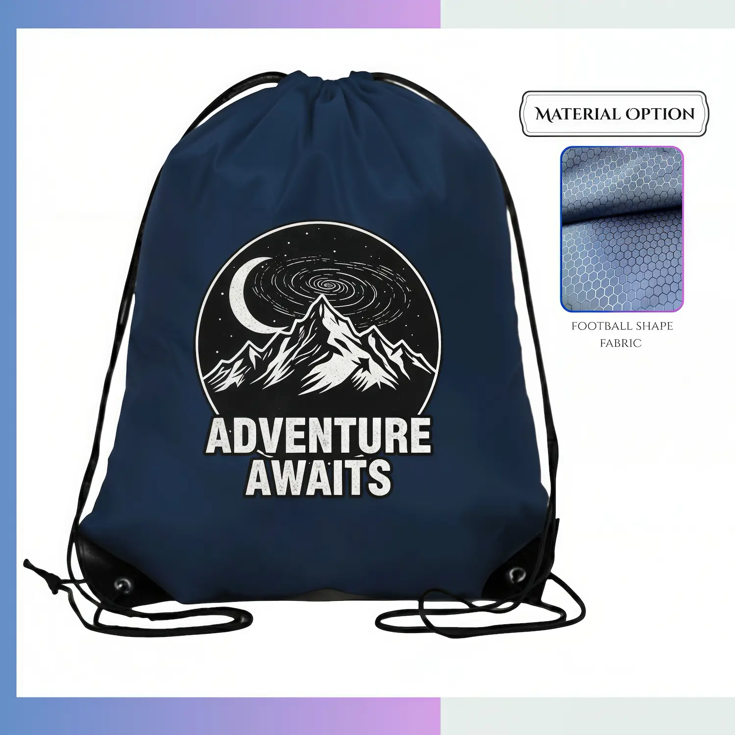 15×18 oversized football texture drawstring bag, full sublimation custom printed for sports team event promo
