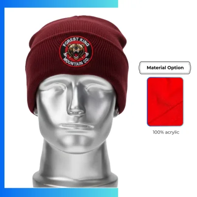 Premium Knitted Cuffed Beanie – Custom Embroidery & Patch Logo Winter Hat