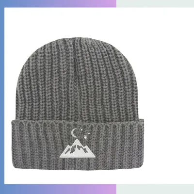 Extra-Large Knitted Cuffed Winter Beanie – 100% Polyester Flat Knit Custom Logo Beanie
