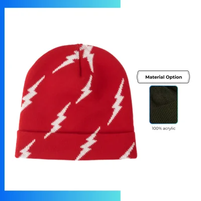Spider Web Jacquard Knitted Beanie – Custom Gothic Winter Hat with Embroidery Options