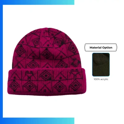 Short Length Acrylic Knitted Beanie Hat – Custom Embroidery Streetwear Winter Cap