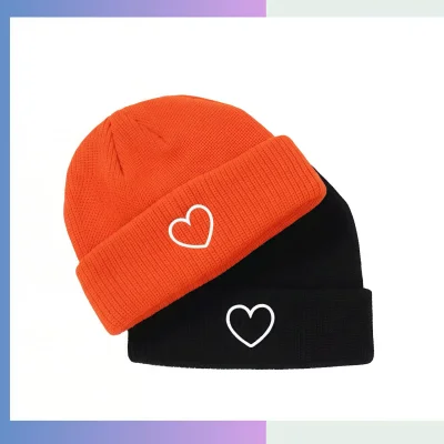 Children size knitted beanie soft acrylic custom embroidery school team beanie