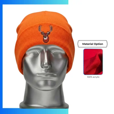 Custom Jacquard Knitted Cuffed Beanie Hat – 6-Color Logo Winter Beanie with Spandex Fit