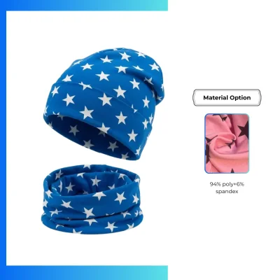 Custom Sublimation Beanie & Neck Scarf Set – Full Color Winter Headwear Duo for Ski & Corporate Branding