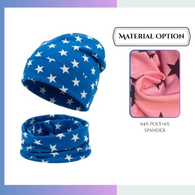 Matching sublimation beanie scarf set full edge-to-edge print corporate ski gift set