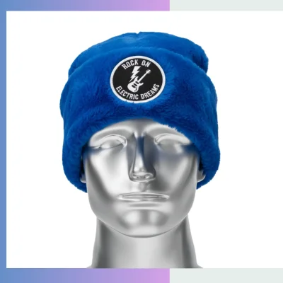 100% polyester plush adjustable hat tatting knit luxury fashion custom logo beanie