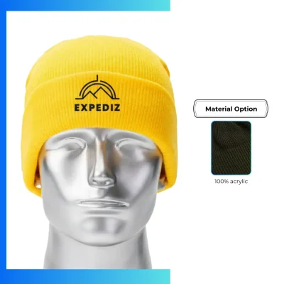 Value Economy Cuffed Beanie – Custom Embroidery & Patch Options 100% Acrylic Winter Hat for Promotions & Bulk Orders