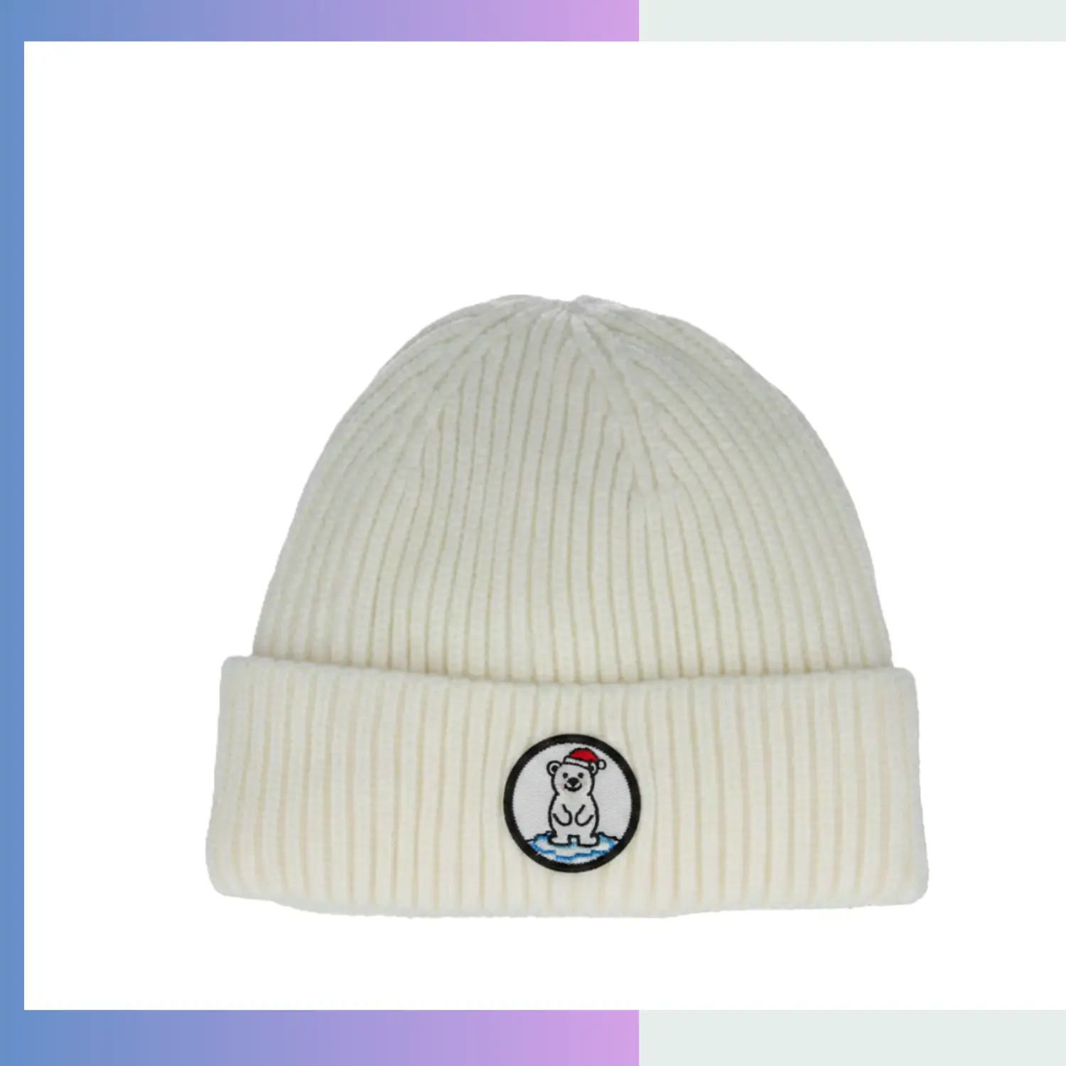100% acrylic slouchy striped beanie bulk custom embroidery school sports winter promo