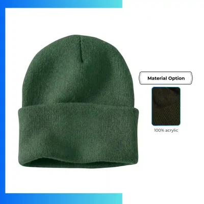 Economy Acrylic Cuffed Beanie | Custom Embroidery & Patch Logo Winter Hat