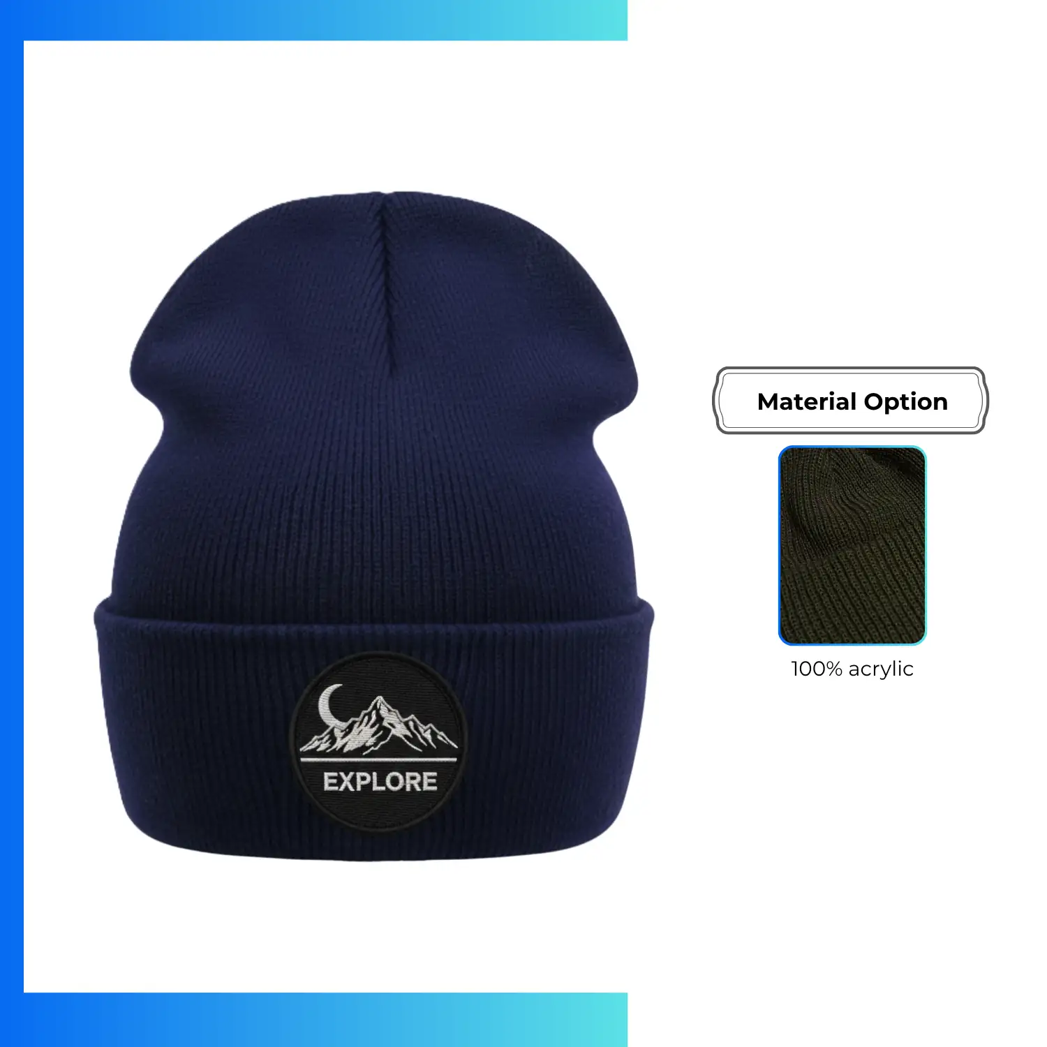 Value Knitted Beanie – Custom Embroidery & Patch Logo Winter Hat