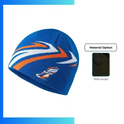 Custom Digital Printed Knitted Beanie – Full Color Edge-to-Edge Polyester Cuffed Hat