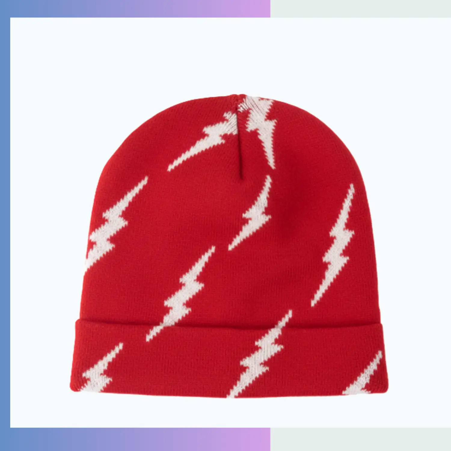 Stock spider web pattern beanie custom embroidery patch gothic winter beanie