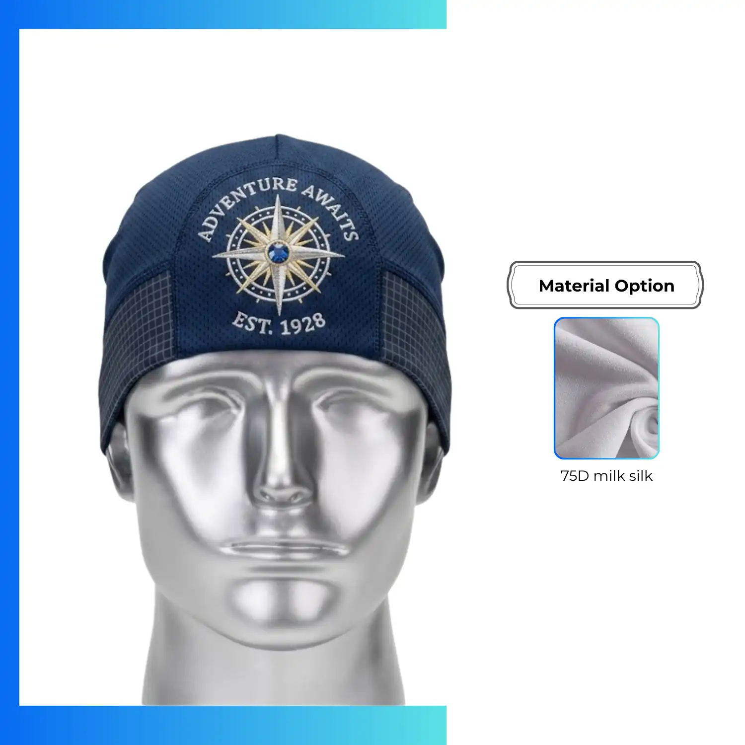 75D Milk Silk Sublimation Skull Cap – Custom Stretch Beanie Headwear