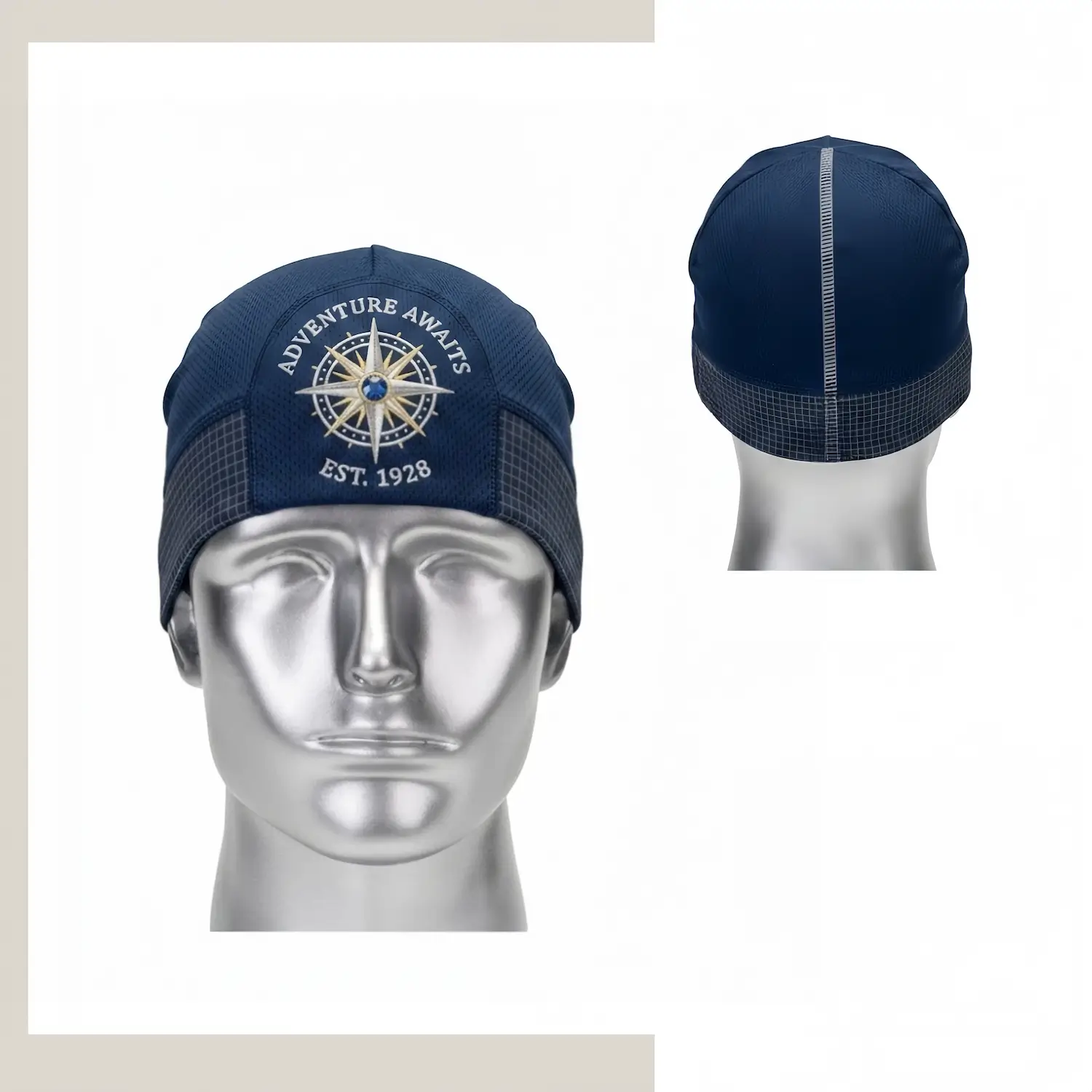 Premium milk silk spandex skull cap custom all over sublimation sports close fit beanie