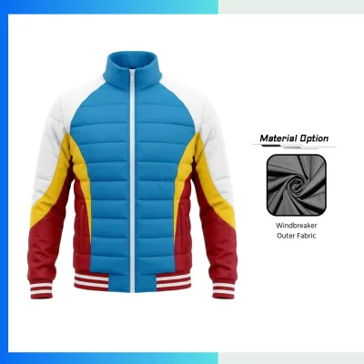 Premium Full Button Baseball Puffer Jacket with Inner Zipper β Custom Embroidered Team Outerwear