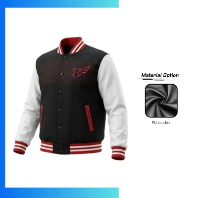 Premium Full Button Baseball Jacket with Inner Zipper β PU Leather Custom Team Outerwear