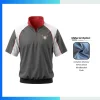 Custom Memory Velvet Quarter Zip Windbreaker Jacket – Short Sleeve Baseball Team Jacket with Embroidery Logo