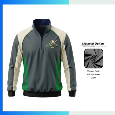 Custom Long Sleeve Satin Quarter Zip Baseball Windbreaker β 3D Embroidery Team Jacket