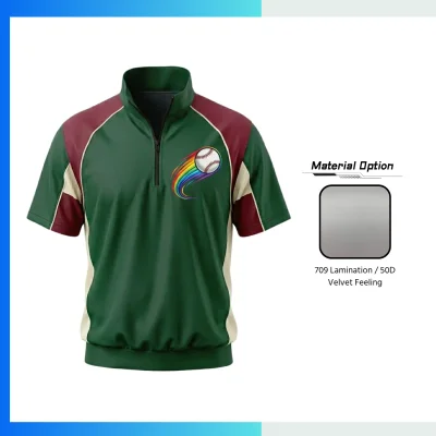 Custom Quarter Zip Baseball Windbreaker Jacket with Embroidery