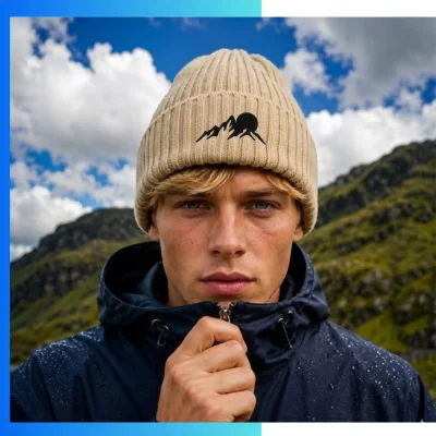 Alternative view of Premium Striped Cuffed Knitted Beanie – Tri-Blend Winter Hat with Custom Embroidery Options