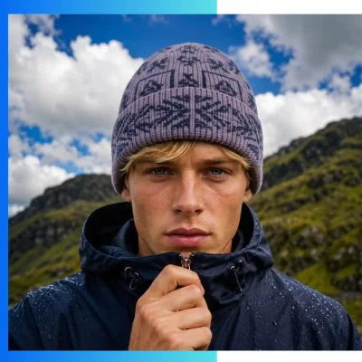 Alternative view of Premium Tri-Blend Cuffed Knitted Beanie Hat – Custom Embroidery Winter Cap