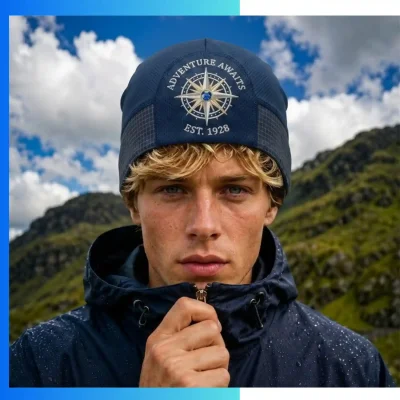 Alternative view of 75D Milk Silk Sublimation Skull Cap – Custom Stretch Beanie Headwear